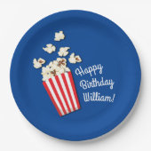 映画館ポップコーン誕生日パーティー ペーパープレート (正面)