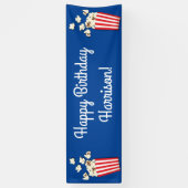 映画館ポップコーン誕生日パーティー 横断幕 (縦)