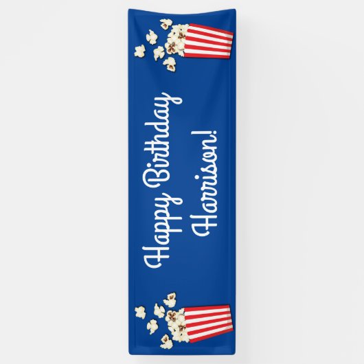 映画館ポップコーン誕生日パーティー 横断幕 (縦)