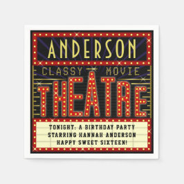 映画館マーキーシネマ誕生日パーティー | 名前 スタンダードカクテルナプキン