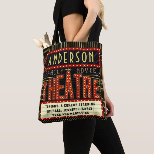 映画館マーキーホームシネマパーソナライズされた トートバッグ (クローズアップ)
