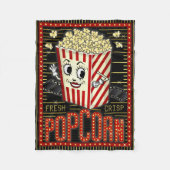 映画館マーキーホームシネマポップコーン フリースブランケット (正面)