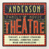 映画館マーキーホームシネマ |名前をカスタムする ガラスコースター (正面)