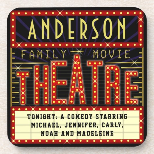 映画館マーキーホームシネマ |名前をカスタムする コースター (正面)