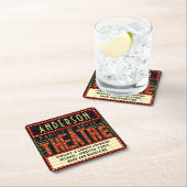 映画館マーキーホームシネマ |名前をカスタムする スクエアペーパーコースター (インサイチュ)