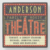 映画館マーキーホームシネマ |名前をカスタムする ストーンコースター (正面)