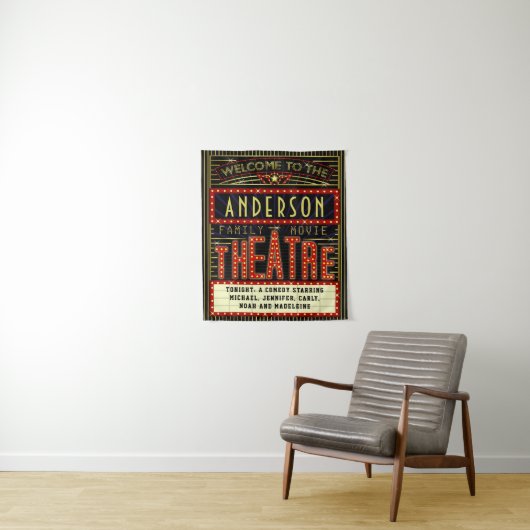 映画館マーキーホームシネマ |名前をカスタムする タペストリー (インサイチュ)