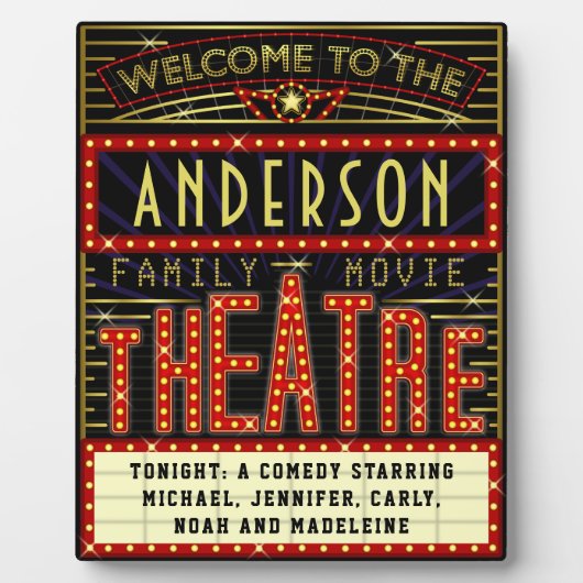 映画館マーキーホームシネマ |名前をカスタムする フォトプラーク (正面)