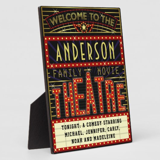 映画館マーキーホームシネマ |名前をカスタムする フォトプラーク (側面)