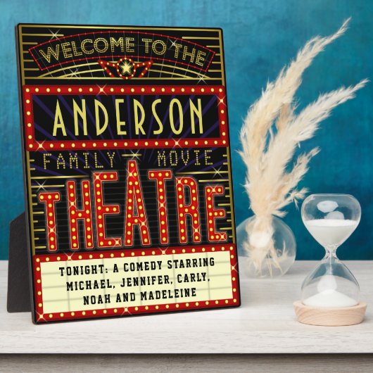 映画館マーキーホームシネマ |名前をカスタムする フォトプラーク (側面)