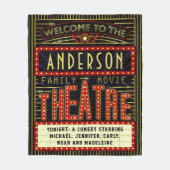 映画館マーキーホームシネマ |名前をカスタムする フリースブランケット (正面)