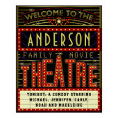 映画館マーキーホームシネマ |名前をカスタムする ポスター (正面)