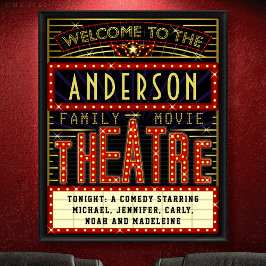 映画館マーキーホームシネマ |名前をカスタムする ポスター