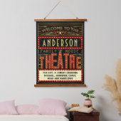 映画館マーキーホームシネマ |名前をカスタムする 吊り下げ型タペストリー (寝室)