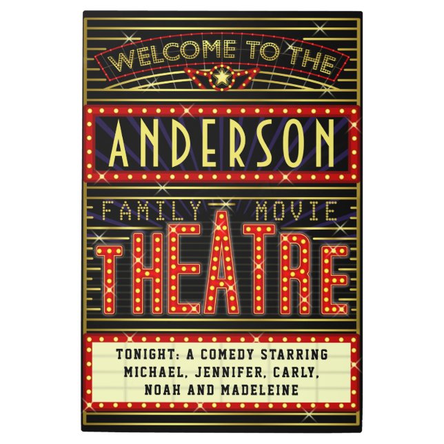 映画館マーキーホームシネマ |名前24 x 36 メタルプリント (正面)