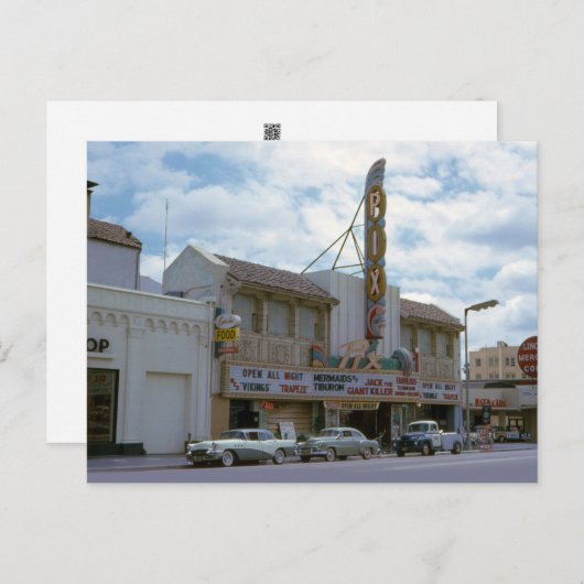 映画館ヴィンテージカーシネマポストカード ポストカード (正面/裏面)