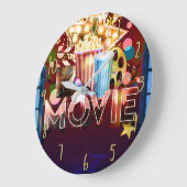 映画館映画映画夜エンターテイメント部屋 ラージ壁時計 (傾斜)