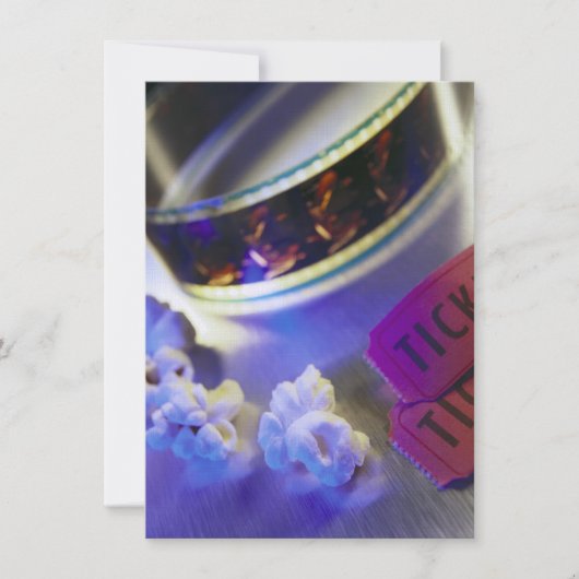 映画館映画、ポップコーン、チケット 招待状 (正面)