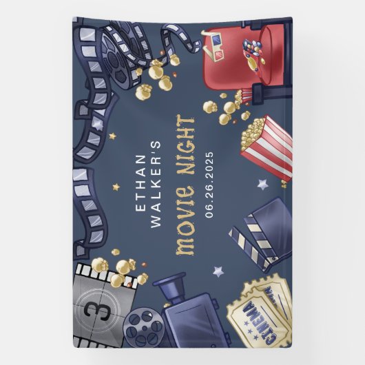 映画館誕生日へようこそ 横断幕 (縦)