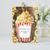映画館風誕生日パーティーの感謝を伝えるポップコーンの誕生日カード サンキューカード (スタンド正面)