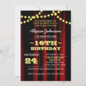 映画館 ライト イエロー スイート16 誕生日パーティー 招待状 (正面)