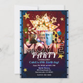 映画館 映画 ムービーナイト 誕生日パーティー 招待状 (正面)