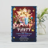 映画館 映画 ムービーナイト 誕生日パーティー 招待状 (スタンド正面)