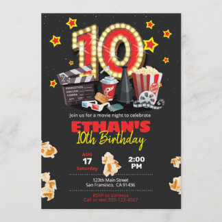 映画館 – 10誕生日招待状 招待状