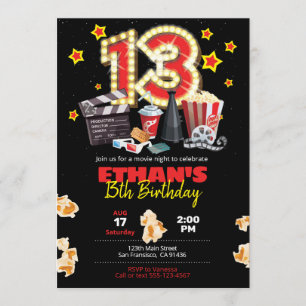 映画館 – 13誕生日招待状 招待状