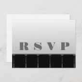 映画館RSVPポストカード、グレー インビテーションポストカード (正面/裏面)