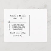 映画館RSVPポストカード、グレー インビテーションポストカード (裏面)