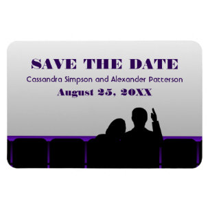 映画館Save the Date Magnet, Purple マグネット
