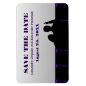映画館Save the Date Magnet, Purple マグネット (縦)