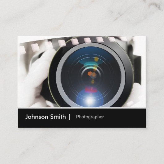 映画・テレビの撮影者・映画撮影技師・カメラレンズ 名刺 (正面)