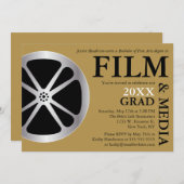 映画&メディアの卒業パーティー招待状 招待状 (正面/裏面)