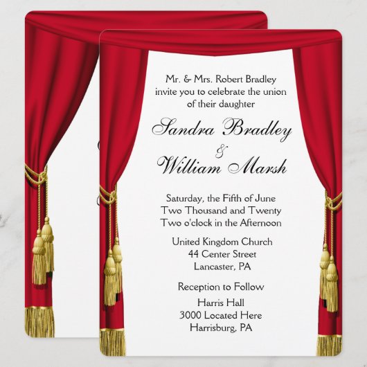 映画・劇場をテーマにしたウェディング招待状 招待状 (正面/裏面)