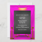 映画VIPポップコーン·チケット·クラッパーボード·ガールズ·パーティー 招待状 (裏面)