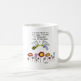 春おもしろいを迎えるハチと花 コーヒーマグカップ
