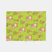 春おもしろい付小さな女の子 フリースブランケット (正面(横))