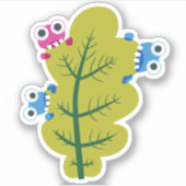 春おもしろい自然恋人かわいいグリーンリーフ シール (正面)