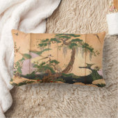 春および夏のカノEinoの鳥そして花 ランバークッション (ブランケット)