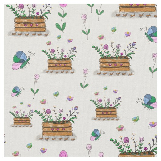 春お洒落の花生地 ファブリック (クローズアップ)