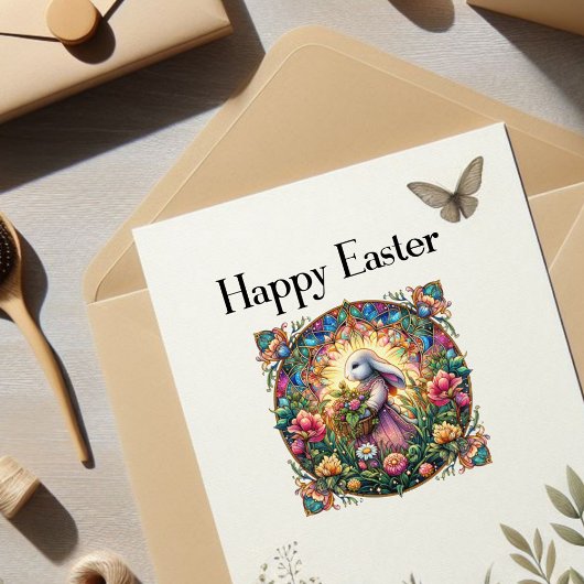 春お洒落アールヌーボーイースターバニー シール