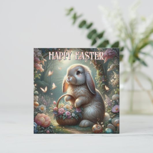 春お洒落ウッドランドフローライースターバニー シーズンカード (スタンド正面)