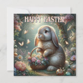 春お洒落ウッドランドフローライースターバニー シーズンカード (正面)
