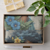 春お洒落コラージュ | ブルートロピカルアート 薄葉紙 (ギフト)