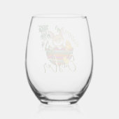 春お洒落バニーの卵の殻 ステムなしワイングラス (裏面)