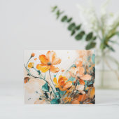 春お洒落フローラ油アクリル ポストカード (スタンド正面)