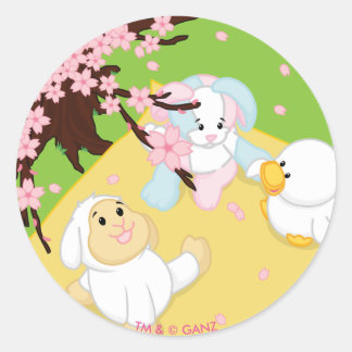 春お祝いピクニック ラウンドシール