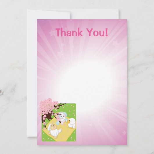 春お祝いピクニック 招待状 (正面)